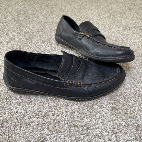 Born Mens Size 9M Black Leather Simon III Slip On Loafer Casual Shoe - Picture 2 of 16